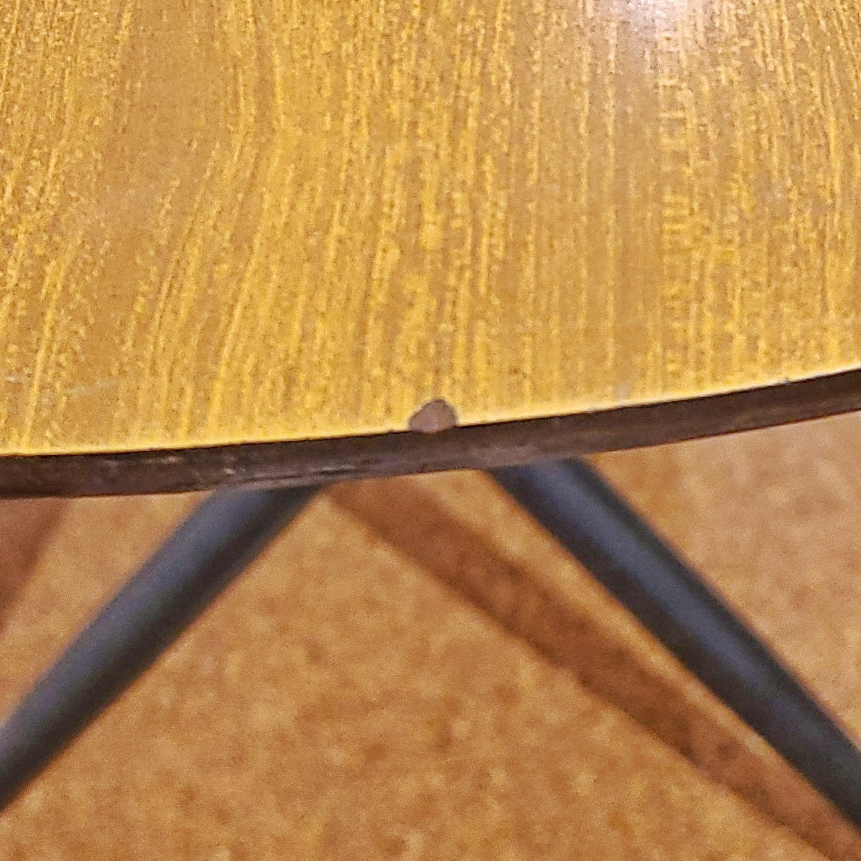 ITALIAN TRESTLE DINING TABLE OF TUBULAR STEEL AND LAMINATE ON PLYWOOD