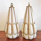 ARCHIMEDE SEGUSO (ATTRIB.) CAGED MURANO GLASS LIGHT FIXTURES (PAIR)