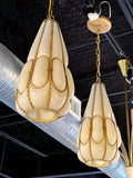 ARCHIMEDE SEGUSO (ATTRIB.) CAGED MURANO GLASS LIGHT FIXTURES (PAIR)
