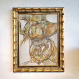 ABSTRACT OIL ON CANVAS IN GOLDEN FRAME - UNSIGNED