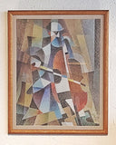 ‘THE CELLIST’ OIL PASTEL ON BOARD BY JOS MAIDA (1997)