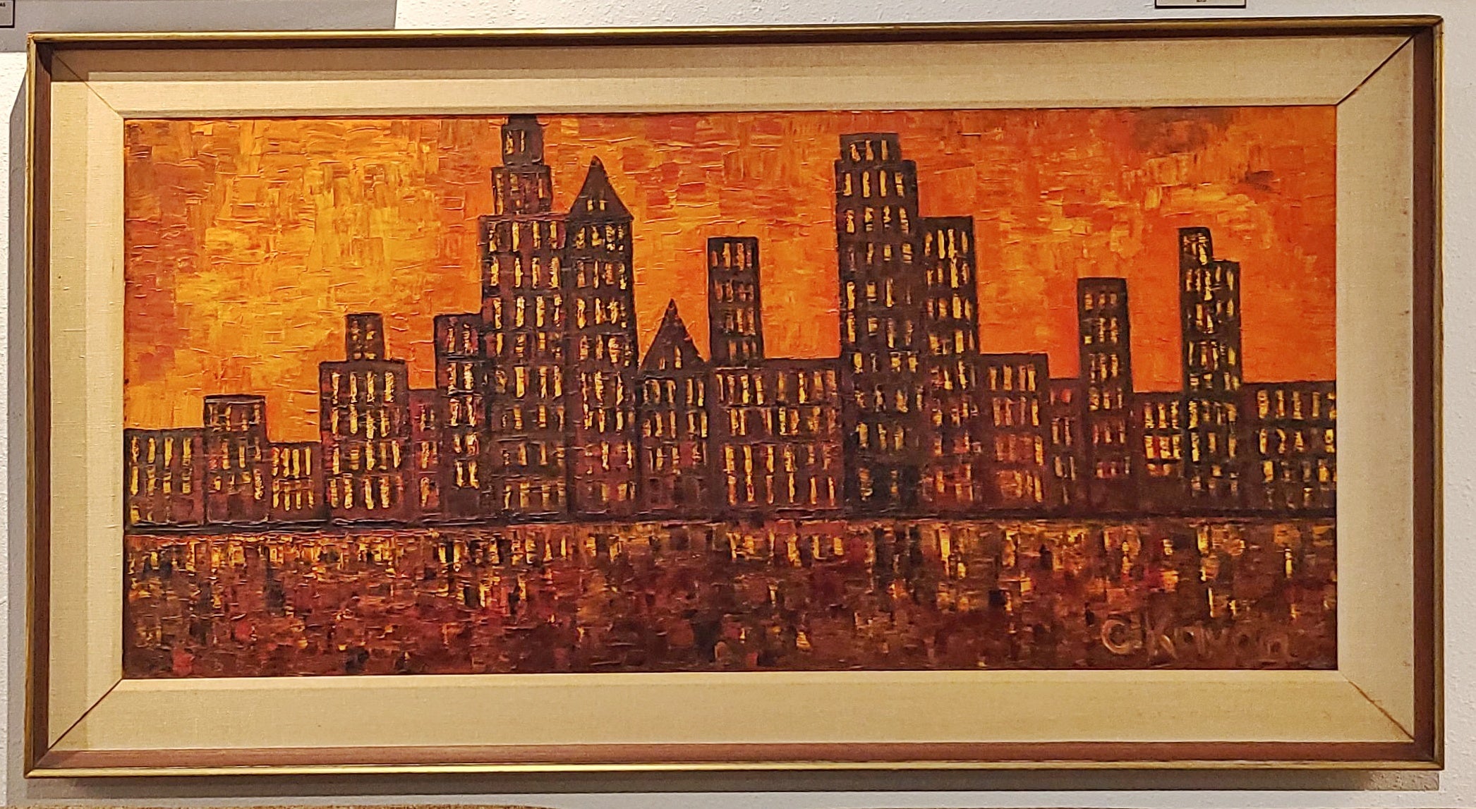 RIVERFRONT CITYSCAPE BY CHRISTINE BARTH (1960s)