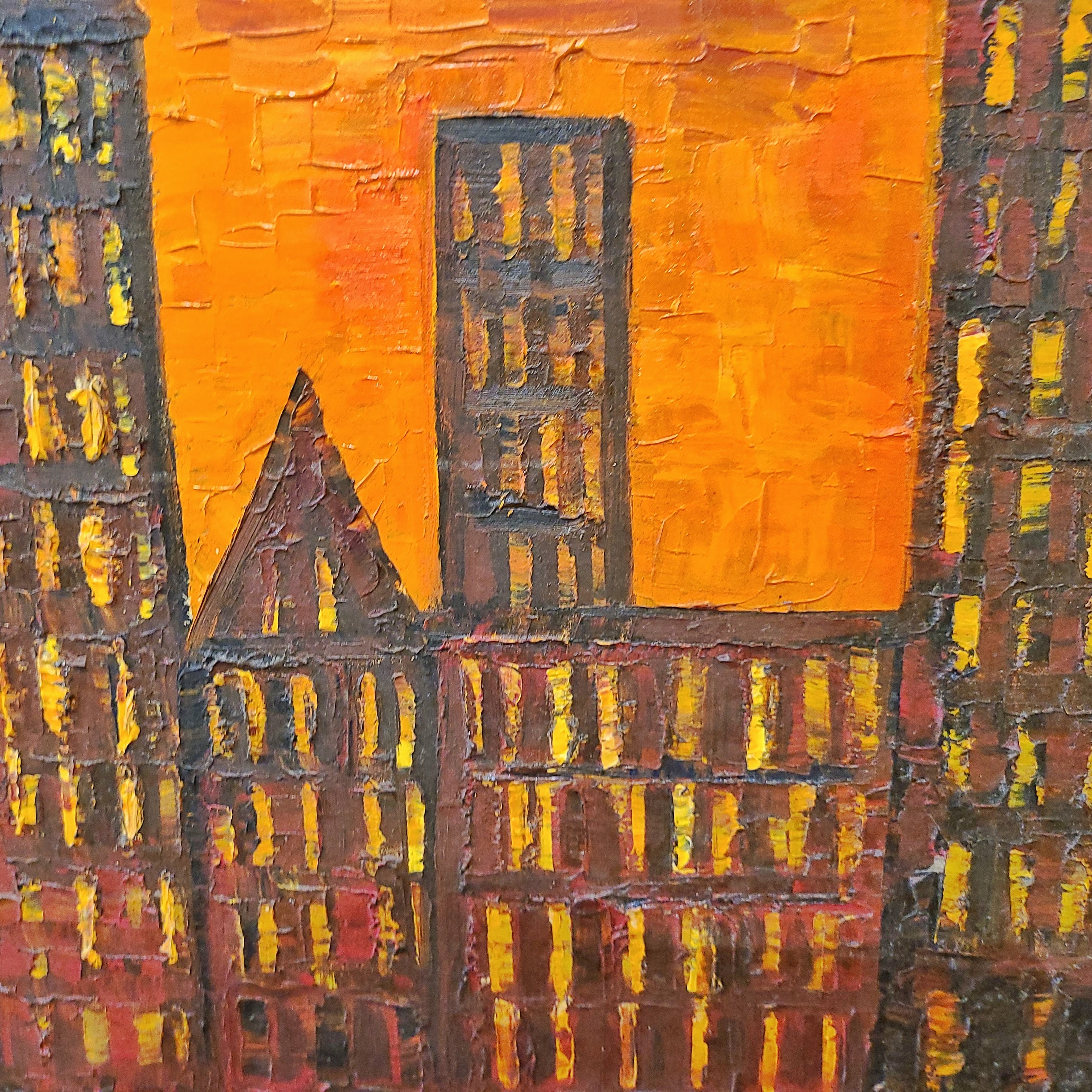 RIVERFRONT CITYSCAPE BY CHRISTINE BARTH (1960s)