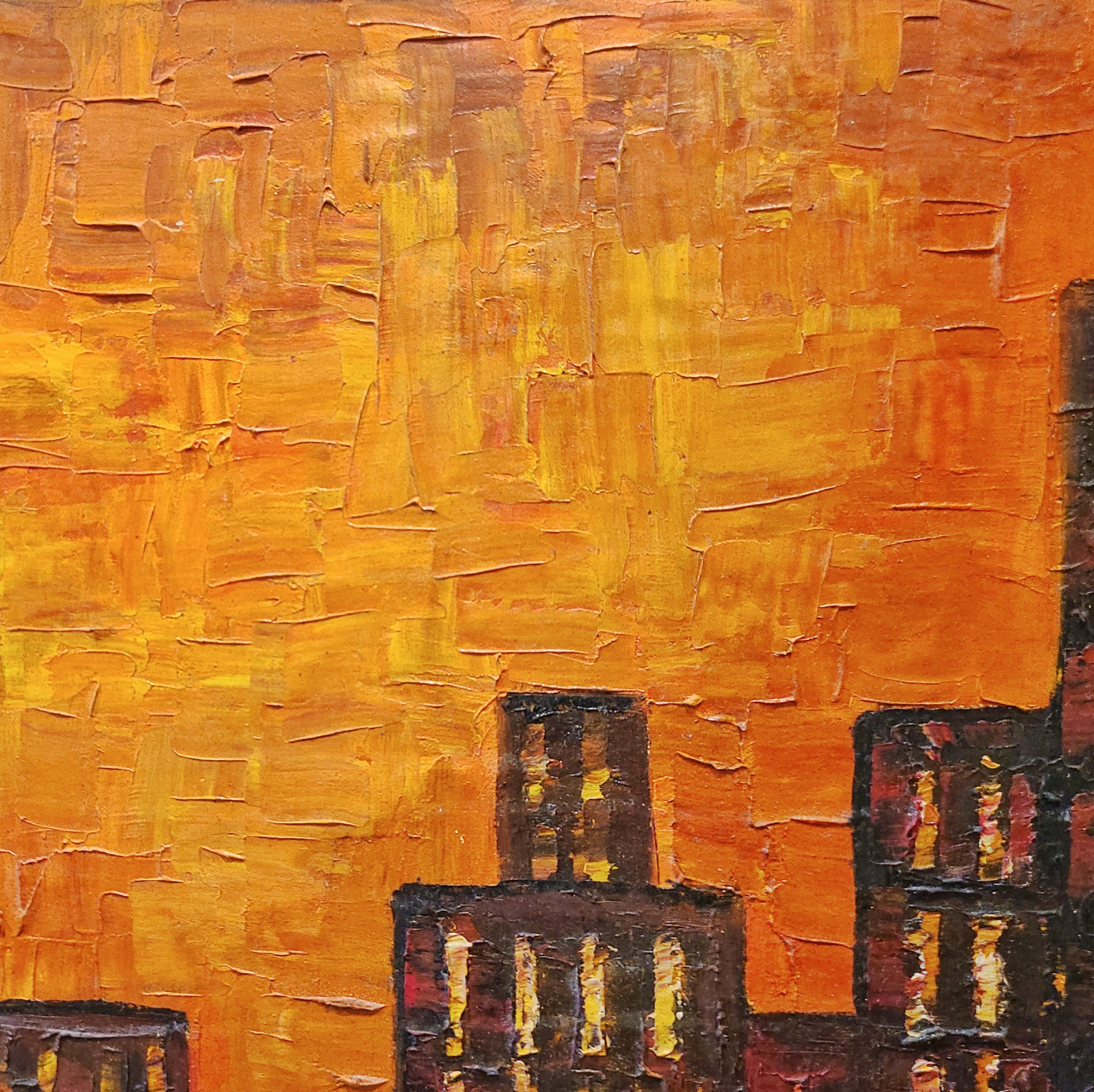 RIVERFRONT CITYSCAPE BY CHRISTINE BARTH (1960s)