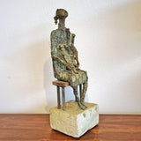 MIXED MEDIA MOTHER AND CHILD SCULPTURE SIGNED AND DATED “H.W. ’57”