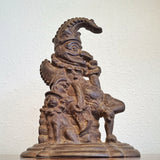 ANTIQUE VICTORIAN CAST IRON MR. PUNCH AND TOBY DOORSTOP