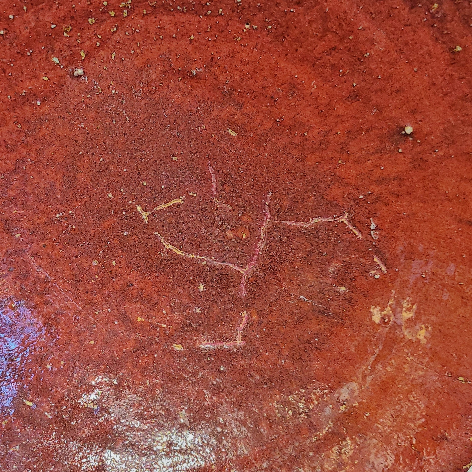 CHINESE EARTHENWARE CENTERPIECE BOWL WITH OXBLOOD GLAZE (13.25")