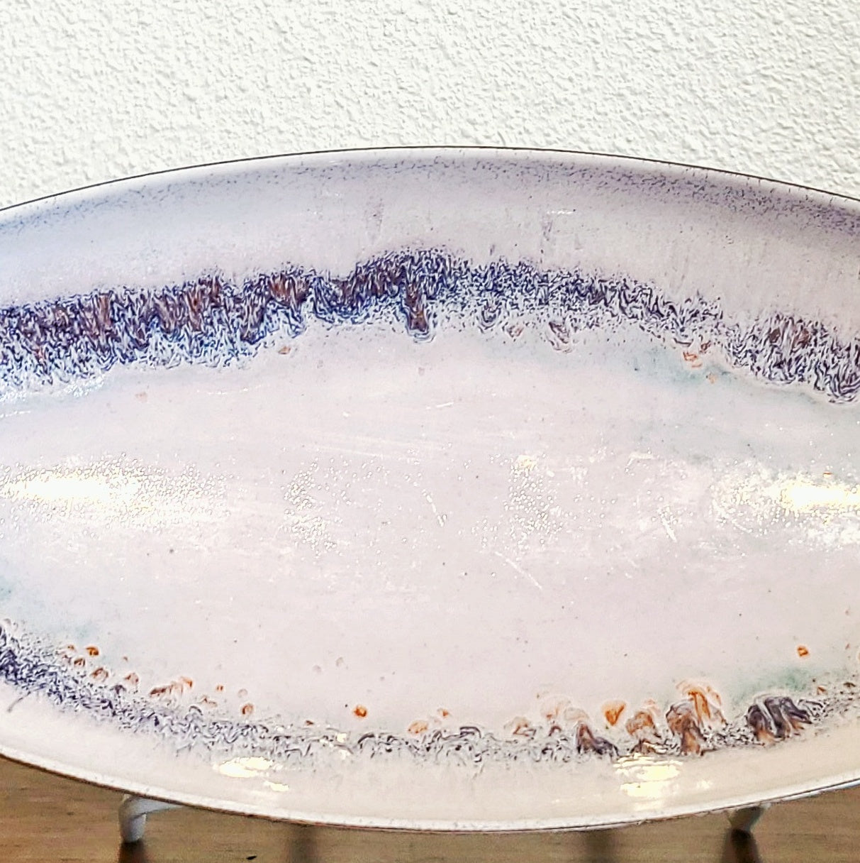 LONG VEB FISHLAND ENAMEL ON BRASS BOWL