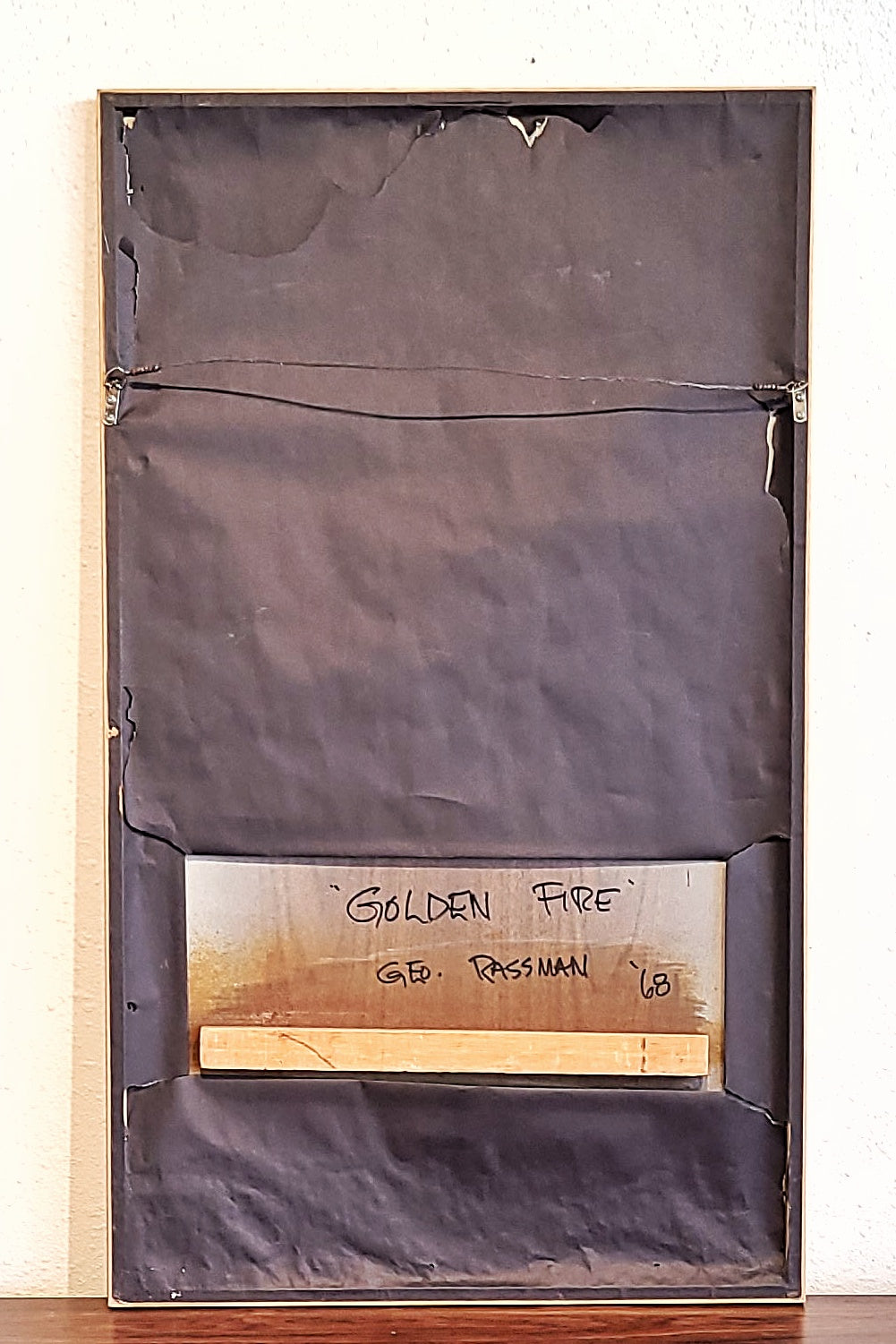 ‘GOLDEN FIRE’ POLYMER ON PANEL BY GEORGE RASSMAN (1968)