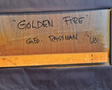 ‘GOLDEN FIRE’ POLYMER ON PANEL BY GEORGE RASSMAN (1968)