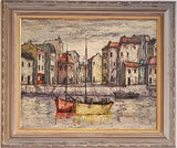 VILLAGE HARBORSCAPE BY JULES DUFFART (1960s)