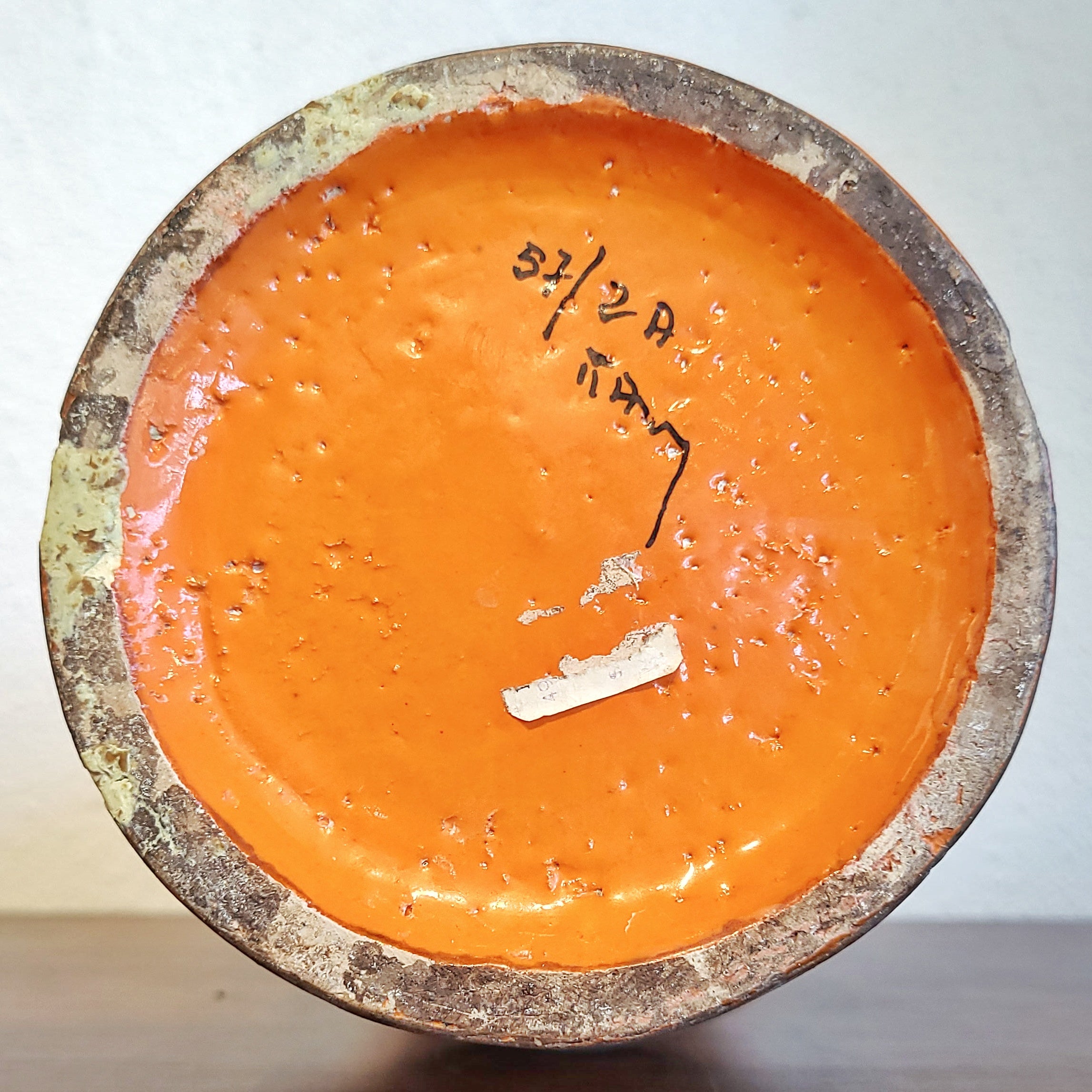 SHAPELY ORANGE BITOSSI VASE DESIGNED BY ALDO LONDI FOR RAYMOR