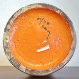 SHAPELY ORANGE BITOSSI VASE DESIGNED BY ALDO LONDI FOR RAYMOR