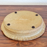 RICHARD PEELER STONEWARE ASHTRAY/BOWL WITH FUSED CRACKED GLASS