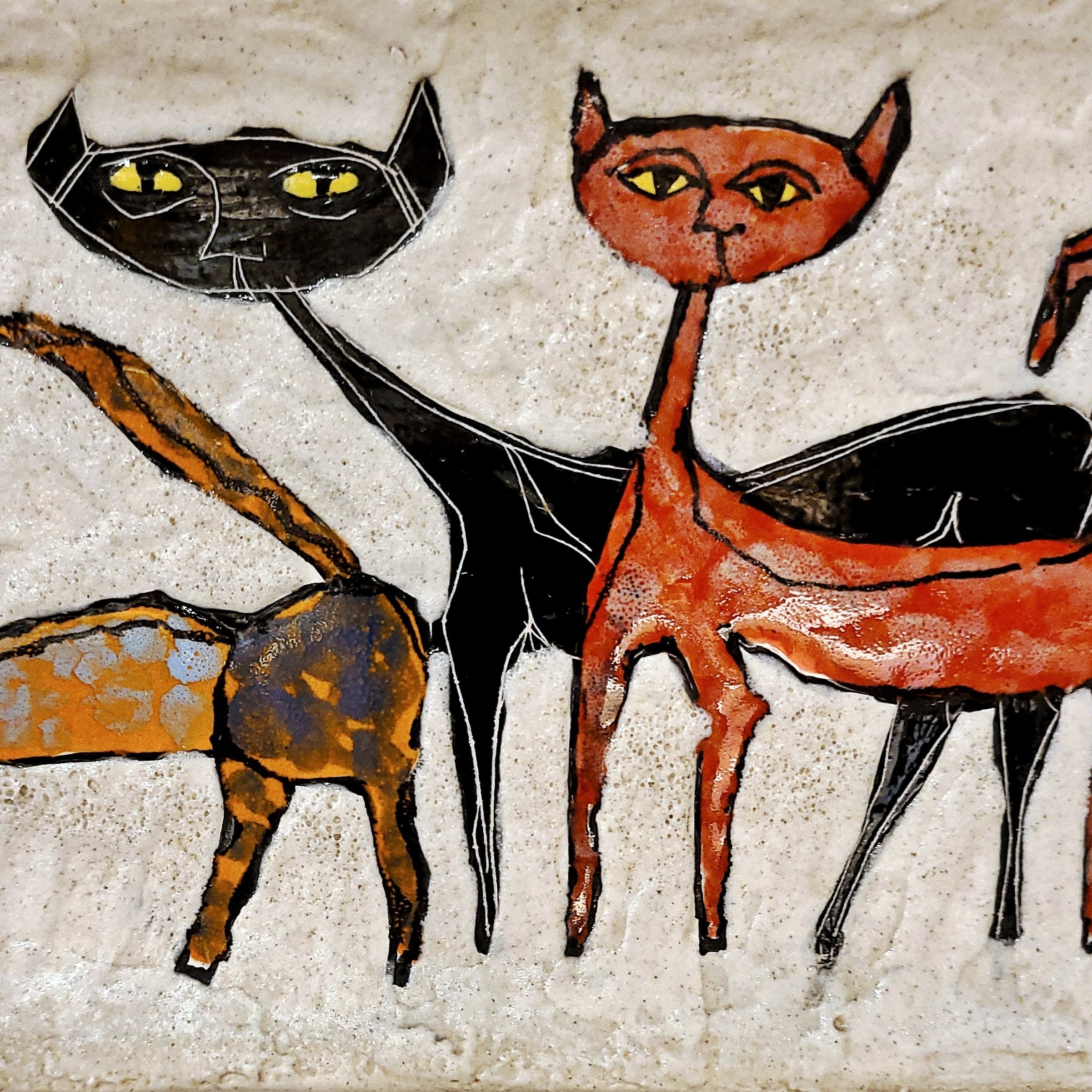 'ALLEY CATS' WALL PLATE BY LA CERAMICA DI MEGLIO (ITALY)
