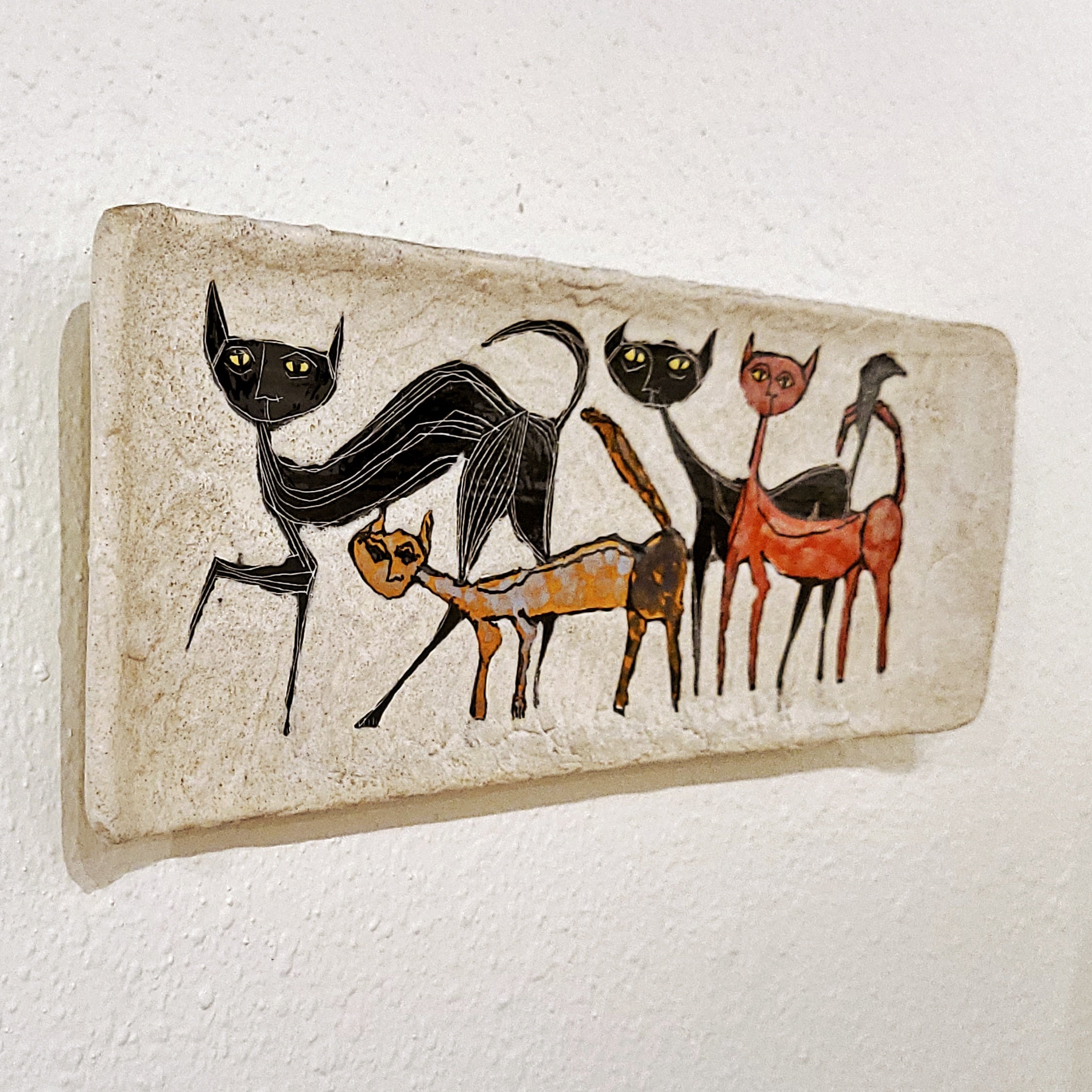 'ALLEY CATS' WALL PLATE BY LA CERAMICA DI MEGLIO (ITALY)