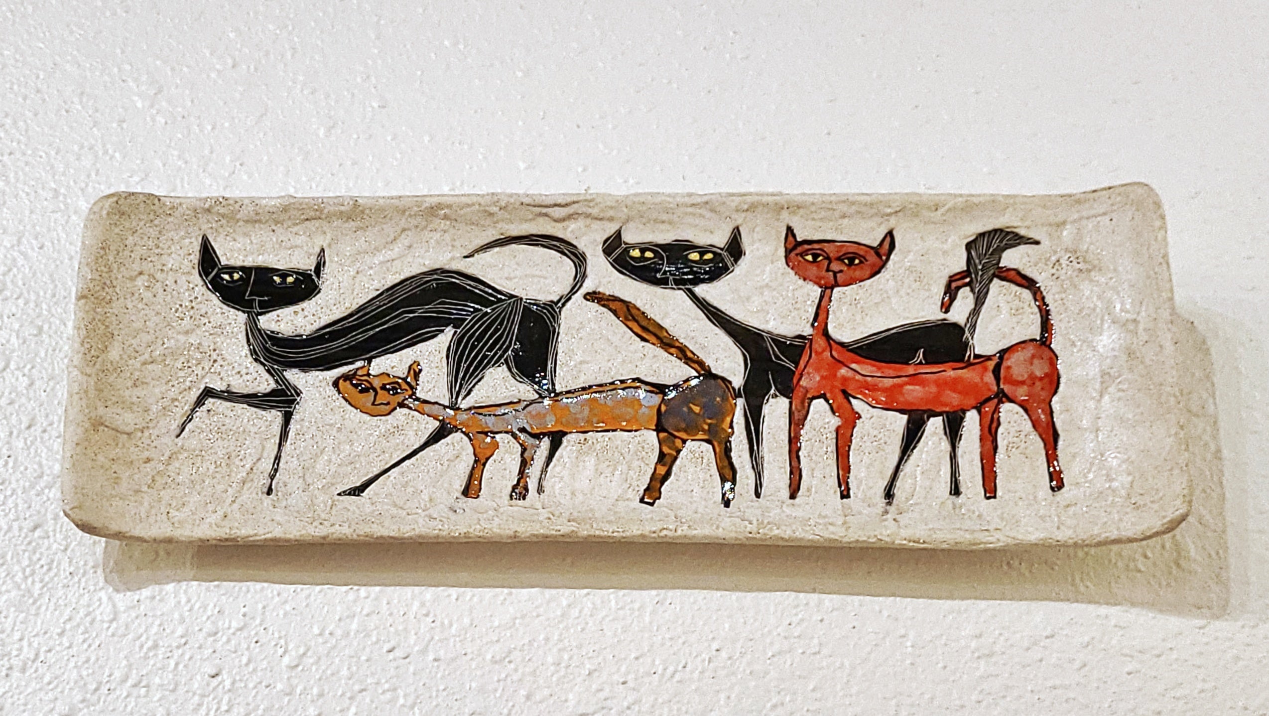 'ALLEY CATS' WALL PLATE BY LA CERAMICA DI MEGLIO (ITALY)