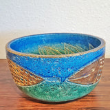 LARGE BITOSSI CENTERPIECE BOWL WITH GOLDEN FISH MOTIF