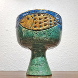 BITOSSI CHALICE/COMPOTE WITH GOLDEN FISH MOTIF