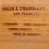 ’60s TEAK AND OAK SOFA TABLE BY TORBEN STRANDGAARD (DENMARK)