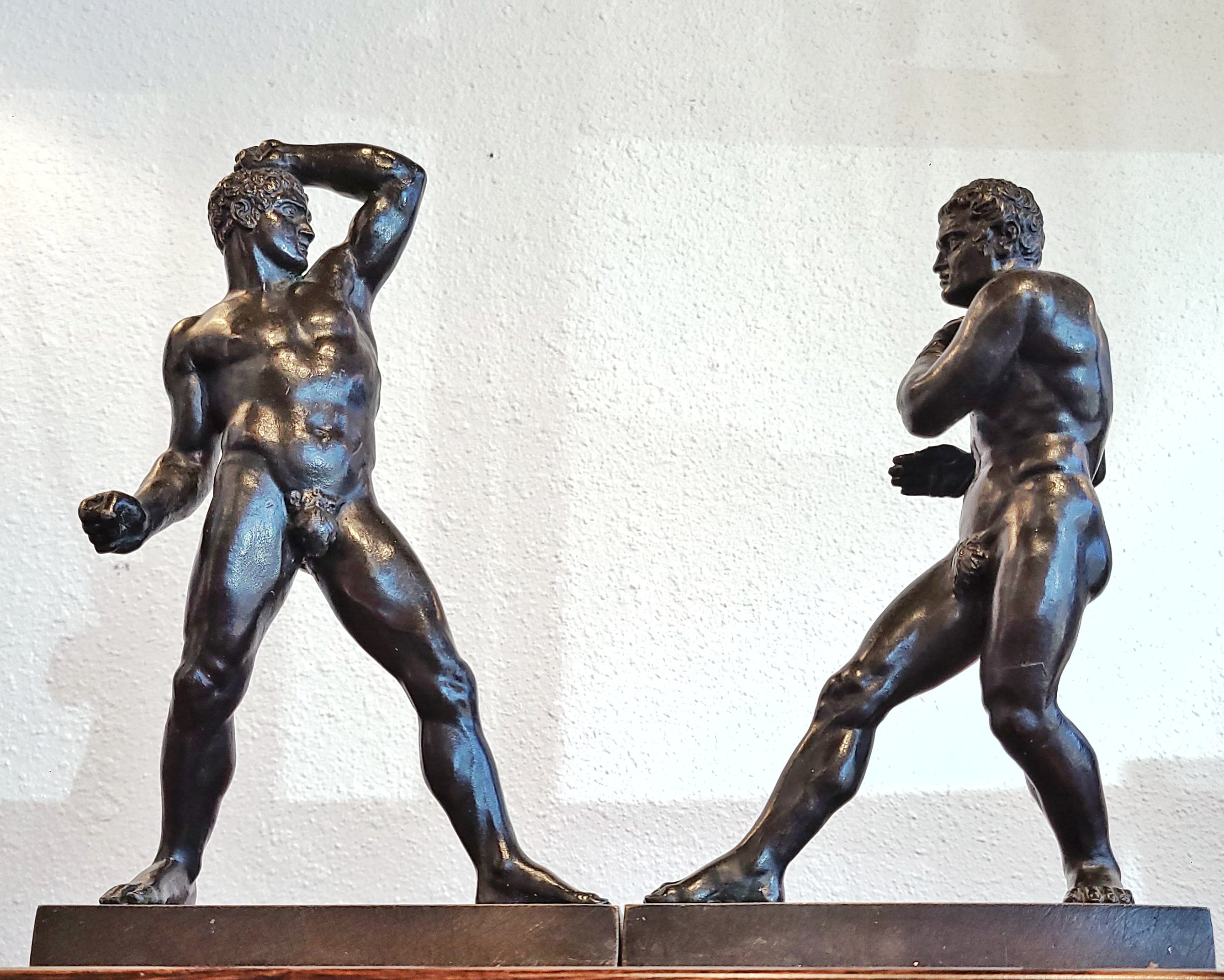 EARLY 19th CENTURY GRAND TOUR BRONZES OF CREUGAS & DAMOXENOS (THE PUGULISTS) AFTER CANOVA