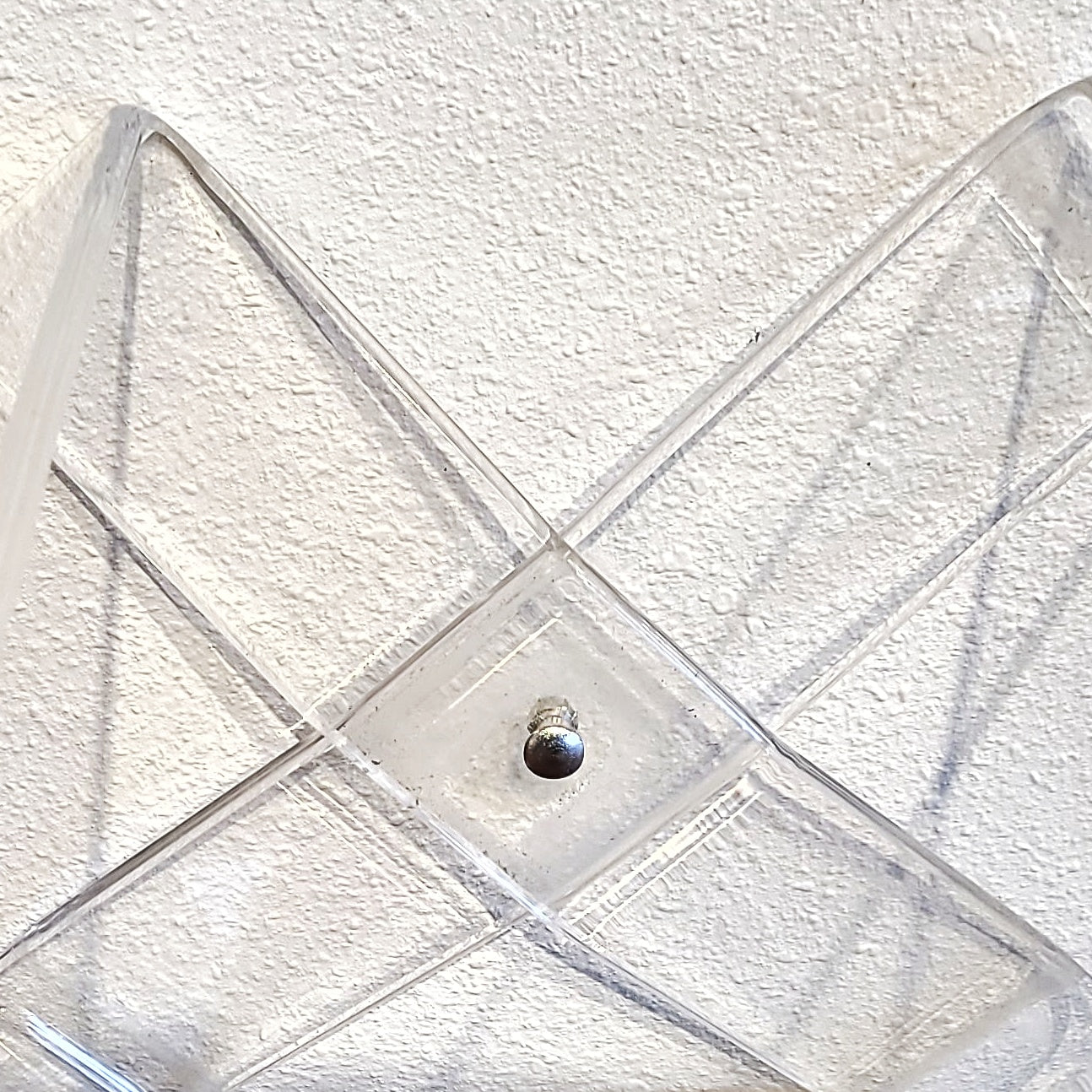VINTAGE LUCITE STOOL WITH TEXTURED VINYL UPHOLSTERY