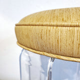 VINTAGE LUCITE STOOL WITH TEXTURED VINYL UPHOLSTERY