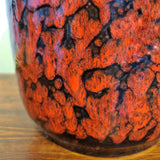 SCHEURICH RED AND BLACK ‘KASKADE’ FAT-LAVA FLOOR VASE Nr. 546/40