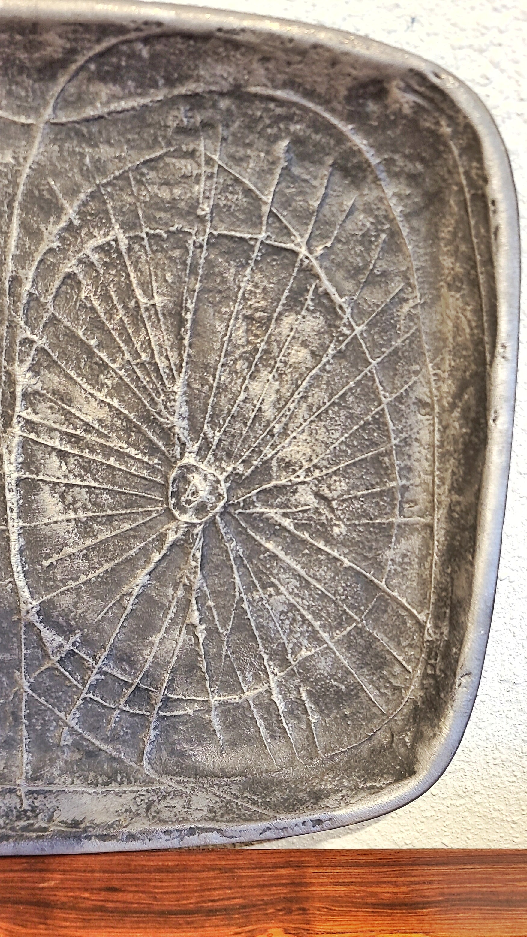 ABSTRACT SAND-CAST ALUMINUM PLATTER BY DONALD DRUMM