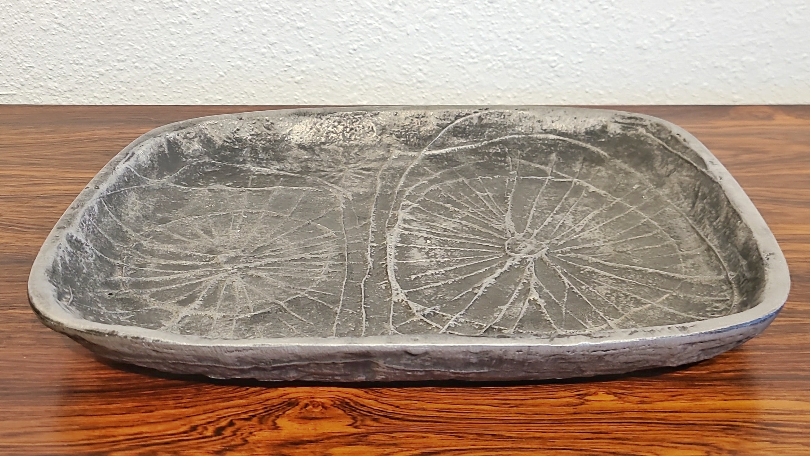ABSTRACT SAND-CAST ALUMINUM PLATTER BY DONALD DRUMM