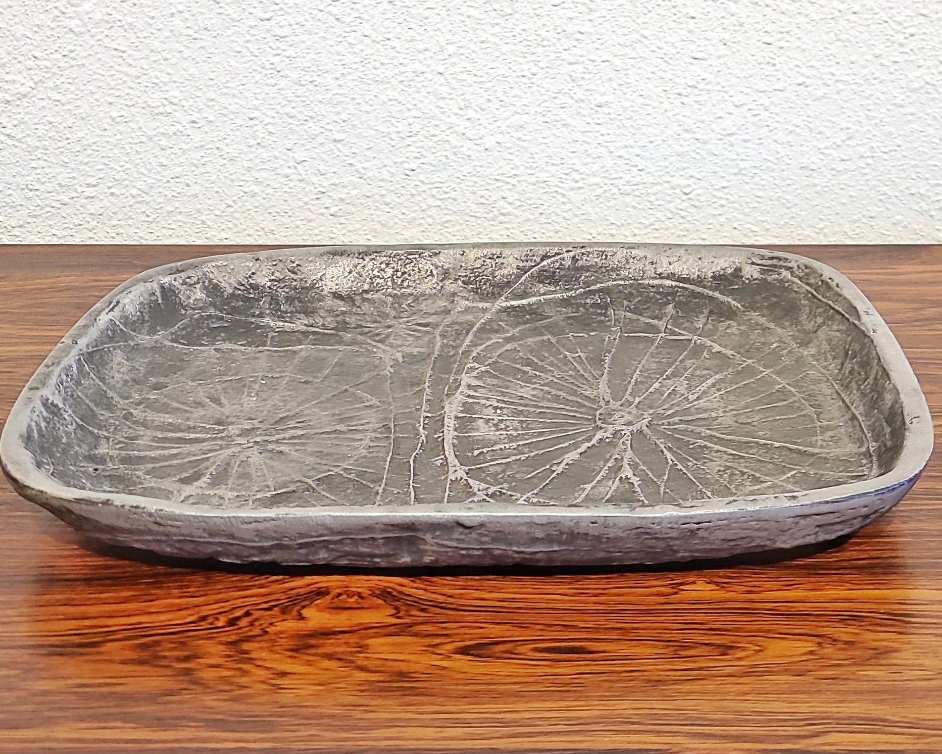 ABSTRACT SAND-CAST ALUMINUM PLATTER BY DONALD DRUMM