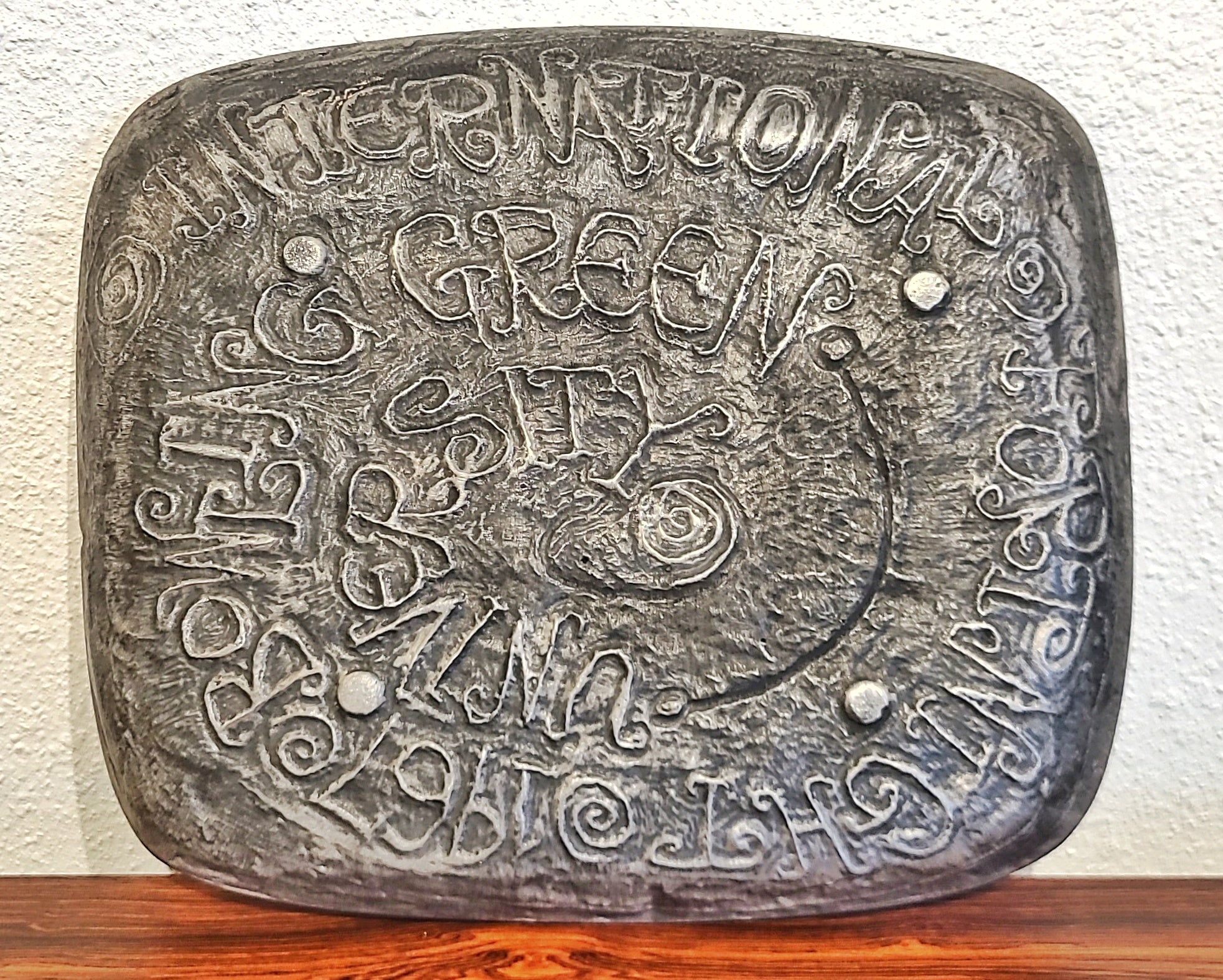 ABSTRACT SAND-CAST ALUMINUM PLATTER BY DONALD DRUMM