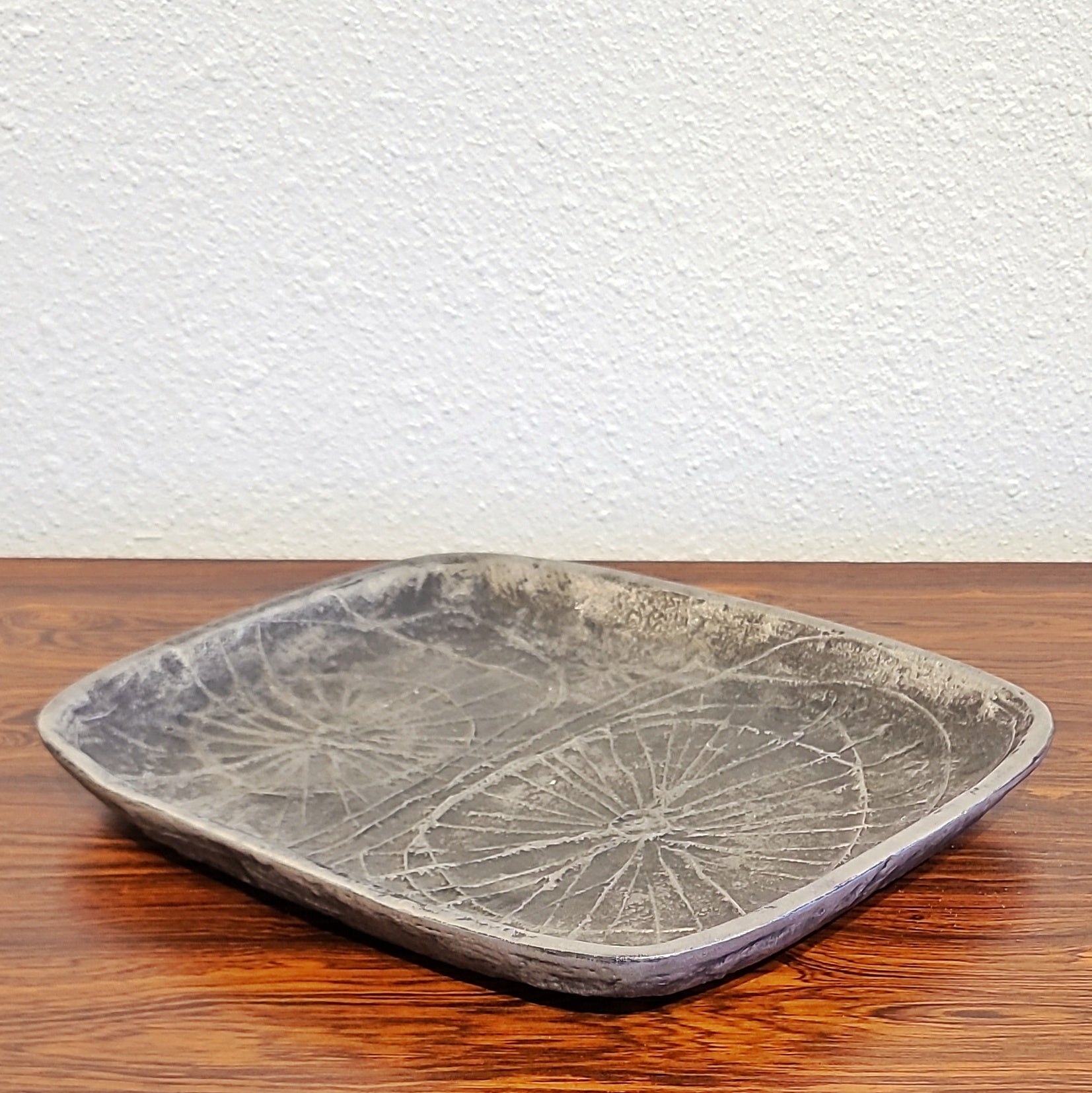 ABSTRACT SAND-CAST ALUMINUM PLATTER BY DONALD DRUMM