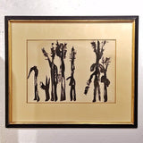 GLYPHIC FIGURES - INK ON PAPER BY OESMAN EFFENDI (1957)