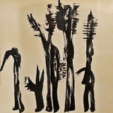GLYPHIC FIGURES - INK ON PAPER BY OESMAN EFFENDI (1957)