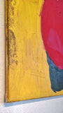 MINIMALIST COMPOSITION - ACRYLIC ON CANVAS SIGNED ELISABETH HASLBERGER (1970s)