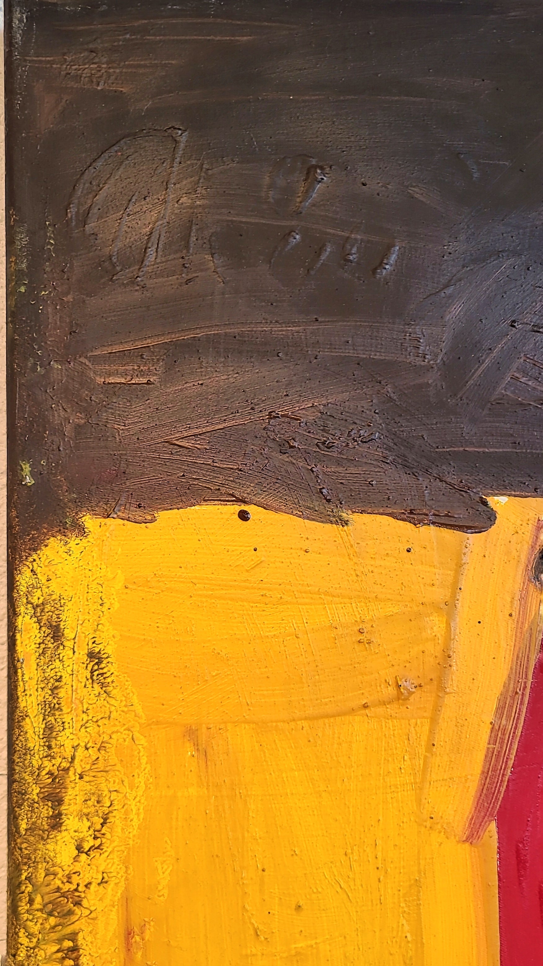 MINIMALIST COMPOSITION - ACRYLIC ON CANVAS SIGNED ELISABETH HASLBERGER (1970s)