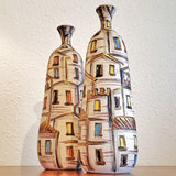 FRATELLI FANCIULLACCI ‘ROOF TOPS’ DÉCOR BOTTLE VASE (ITALY) (A)