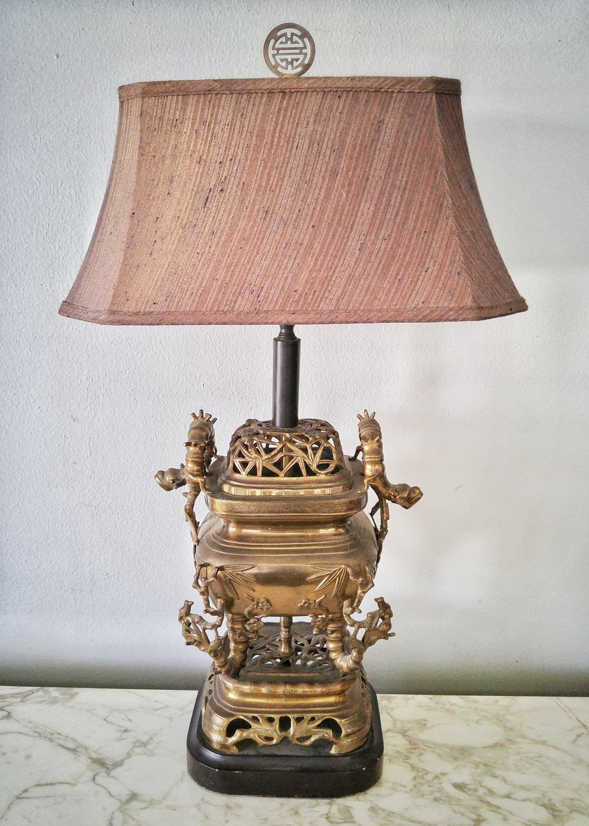 1920s ART DECO CHINOISERIE TABLE LAMP