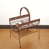 1950s WICKER MAGAZINE CADDY (ITALIAN)