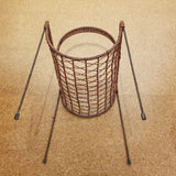 1950s WICKER MAGAZINE CADDY (ITALIAN)