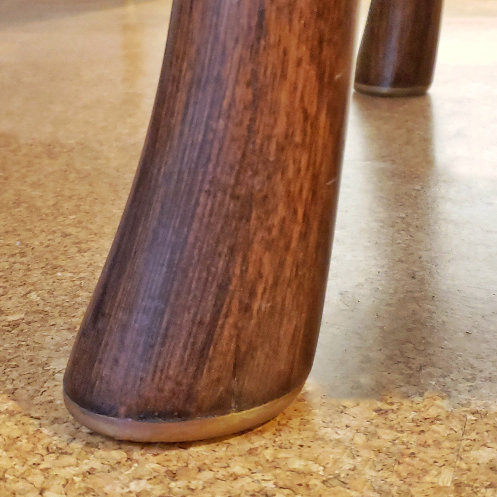 EDWARD WORMLEY LEATHER & ROSEWOOD OTTOMAN FOR DUNBAR