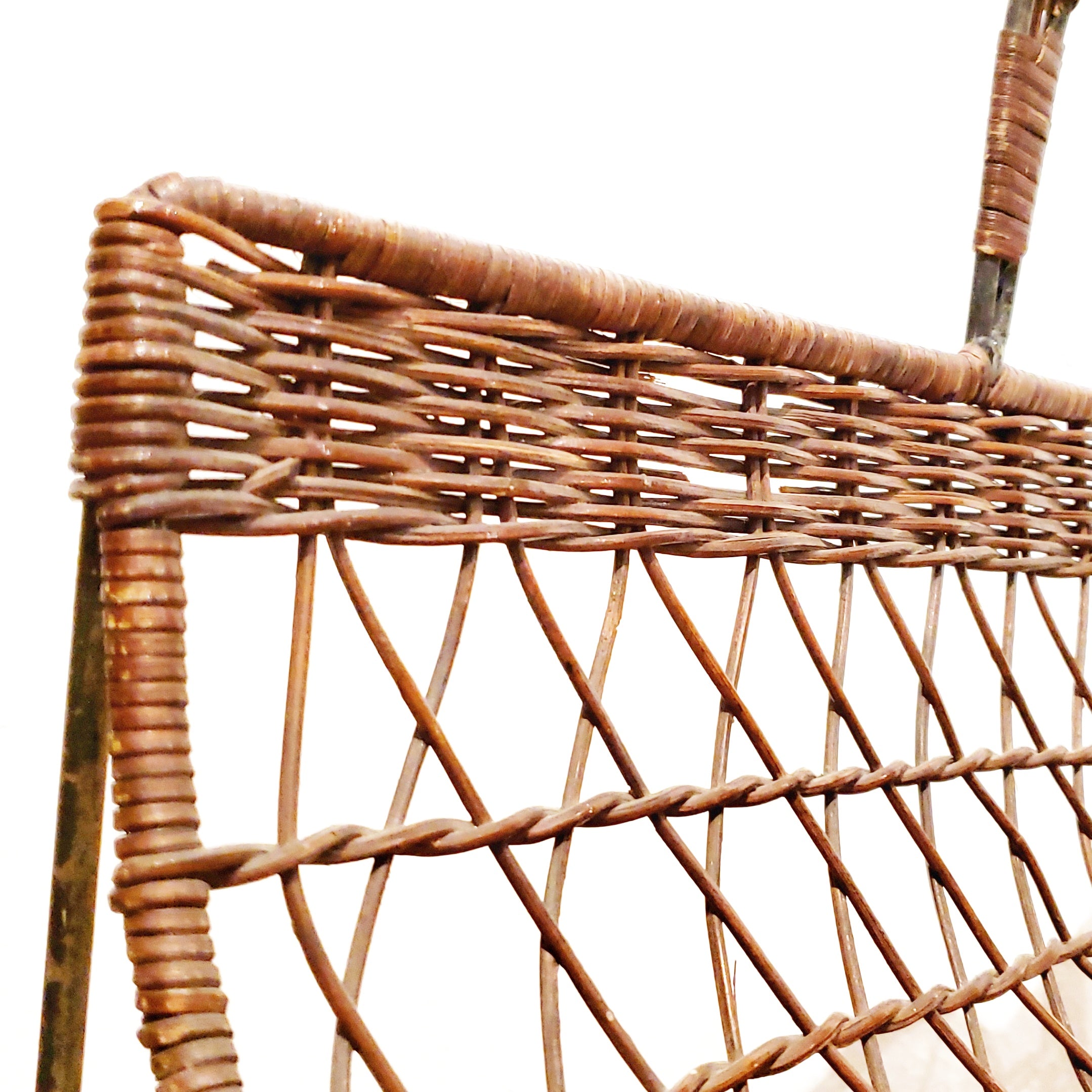 1950s WICKER MAGAZINE CADDY (ITALIAN)