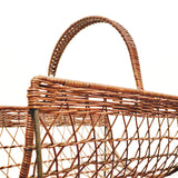 1950s WICKER MAGAZINE CADDY (ITALIAN)