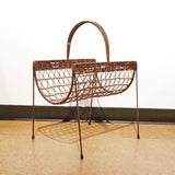 1950s WICKER MAGAZINE CADDY (ITALIAN)