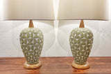 1960s SCULPTED GEOMETRIC RELIEF TABLE LAMPS