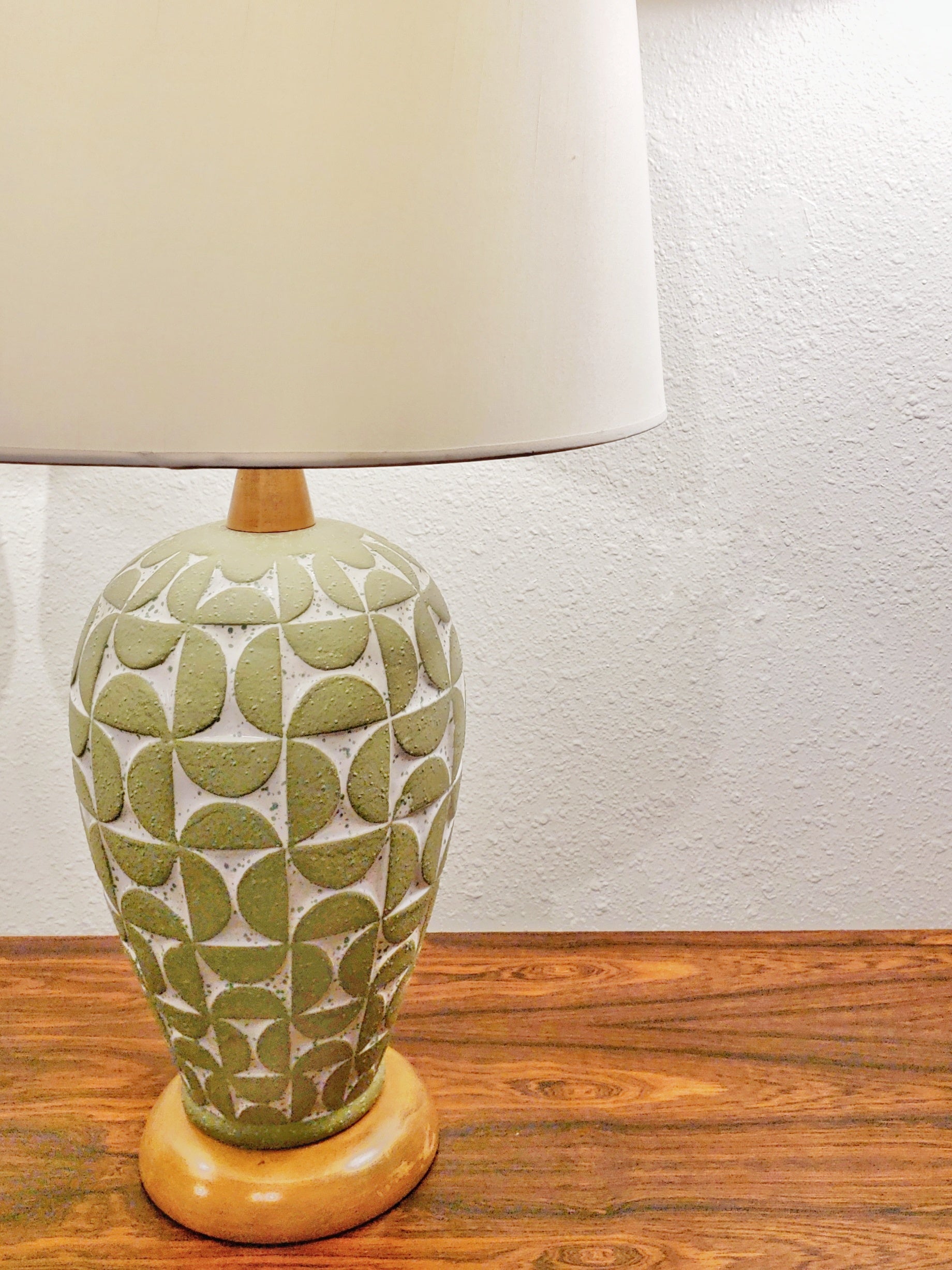1960s SCULPTED GEOMETRIC RELIEF TABLE LAMPS
