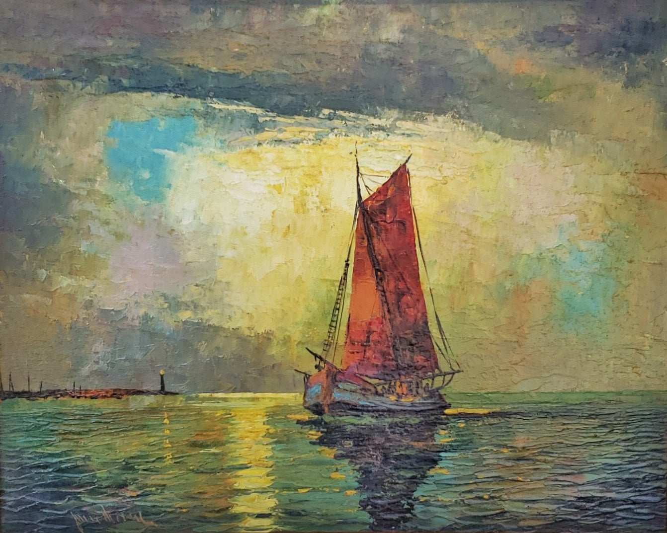 "RED SAILS" OIL ON CANVAS
