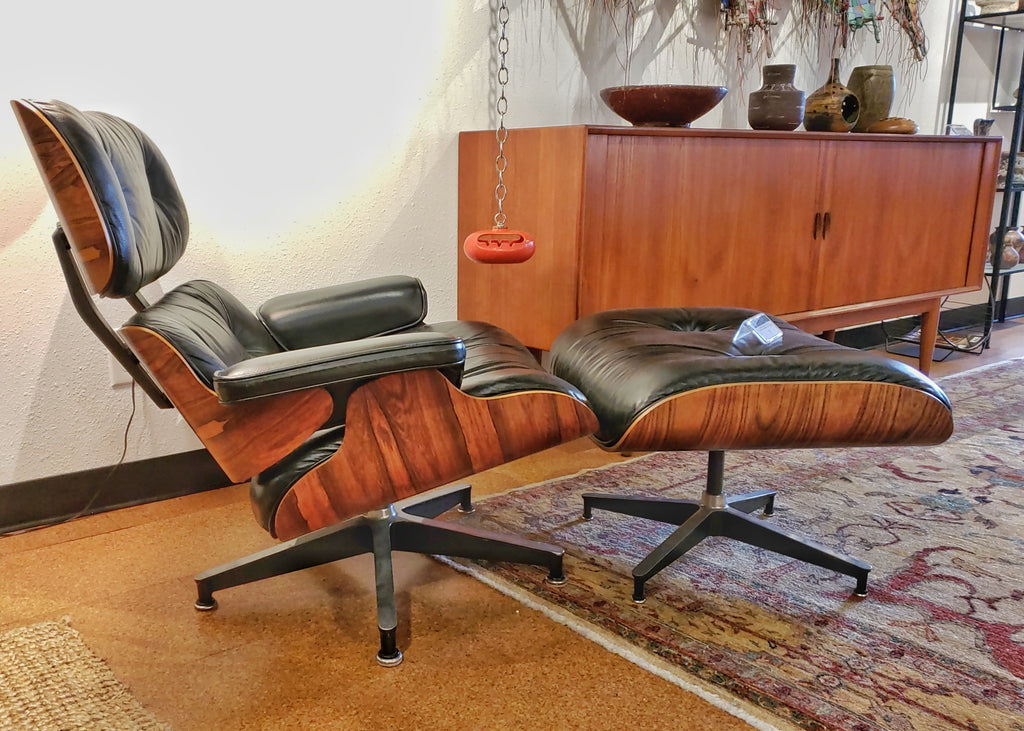 Eames Herman Miller Contura 670/671 Chair and Ottoman in Louis Vuitton  Fabric