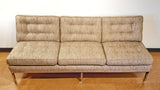 ARMLESS SOFA WITH CHROMED STEEL PLATFORM BASE